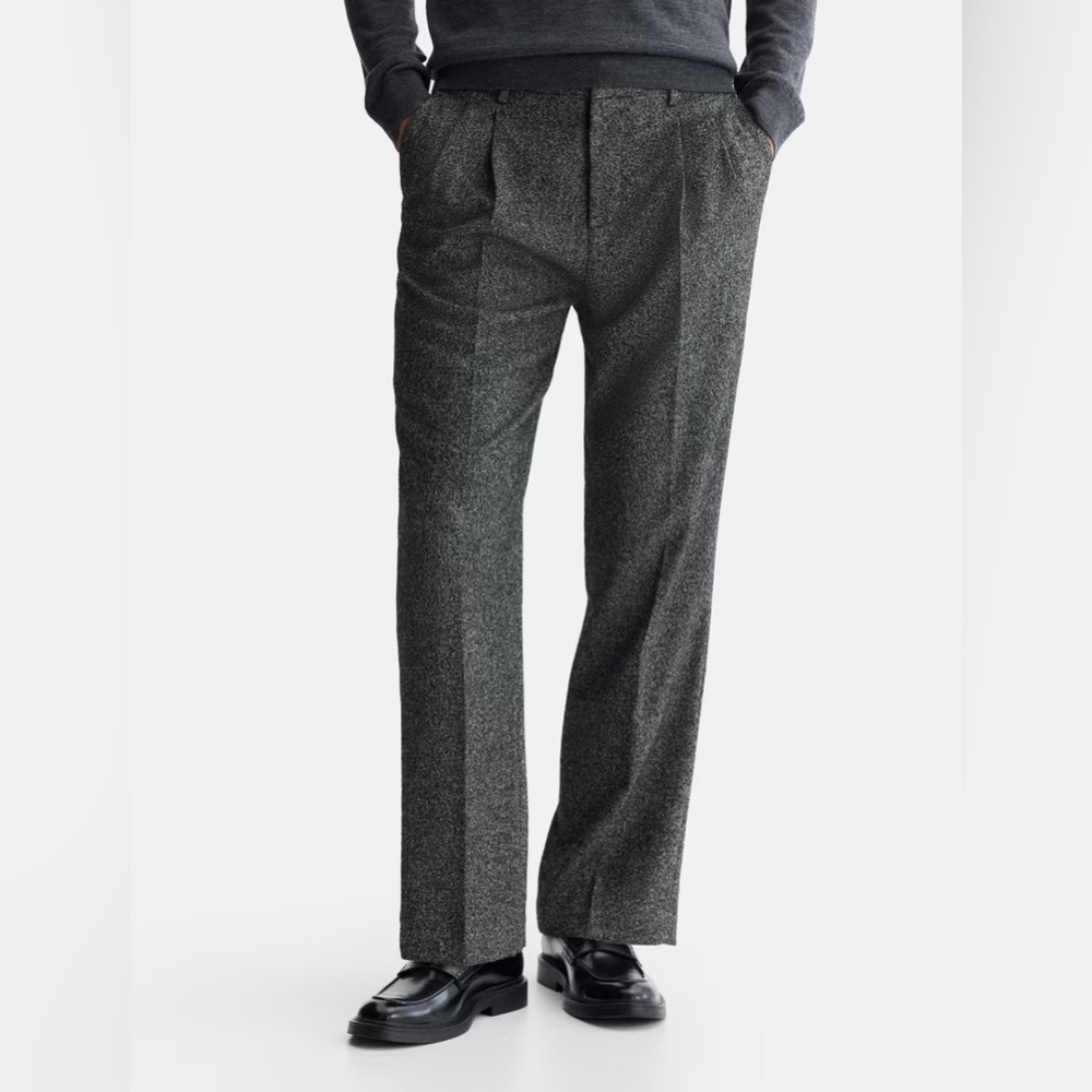H&M Mens Dark Grey Slim Fit Classic Dress Pants 38R